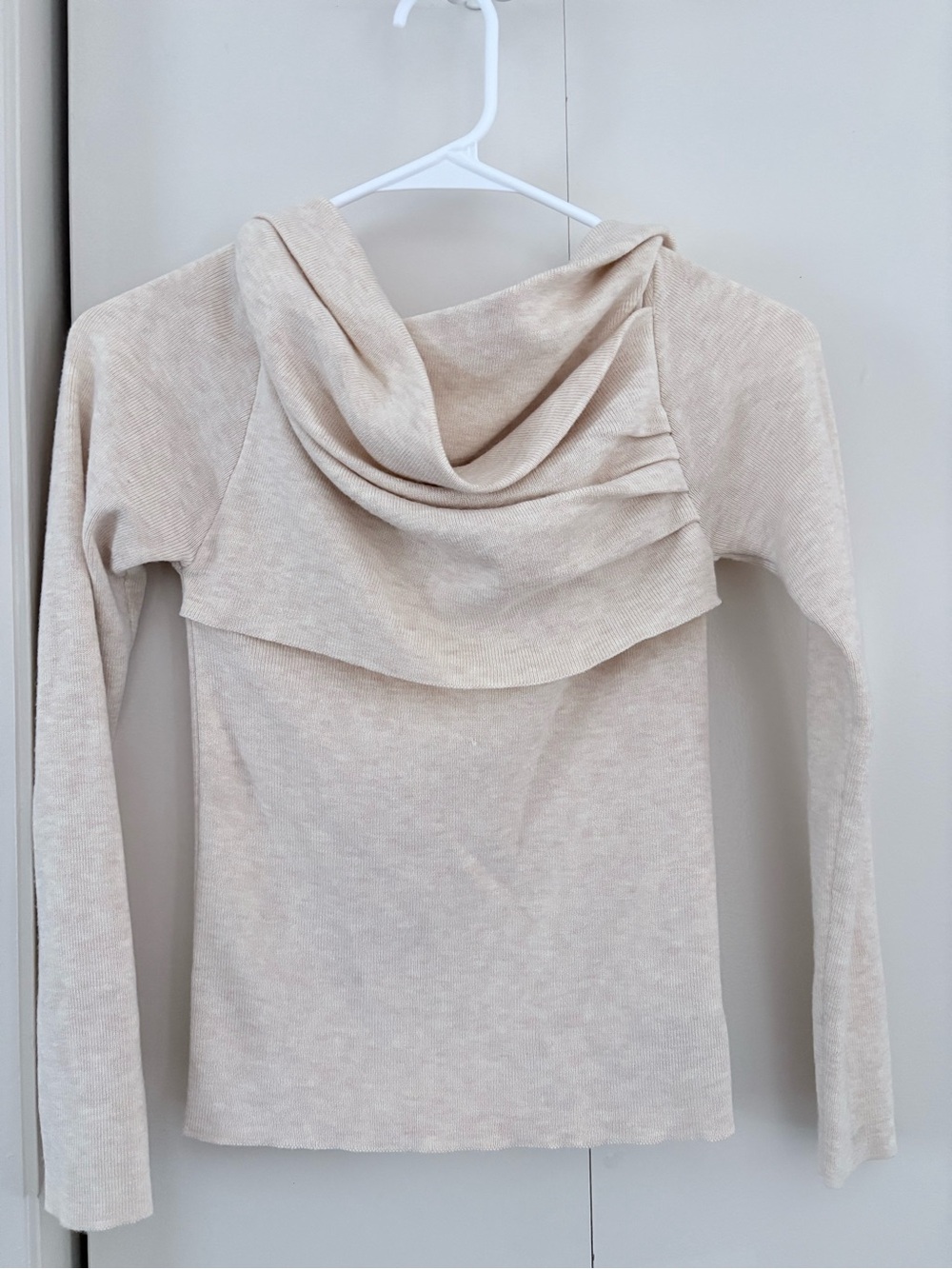 Off-the-Shoulder Draped Sweater - Cream